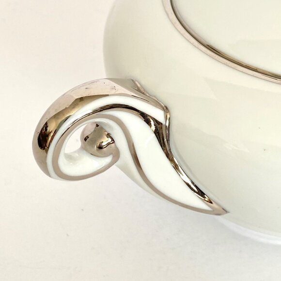 Wentworth China Japan Silver Wheat Sugar Bowl With Lid 4514 Eternal Shape - Picture 9 of 12